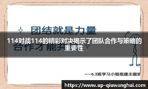 114对战114的精彩对决揭示了团队合作与策略的重要性